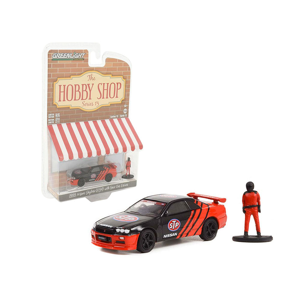 Greenlight Licensed 1:64 Scale Nissan Skyline R34 1999 Diecast Model Car Red & Black