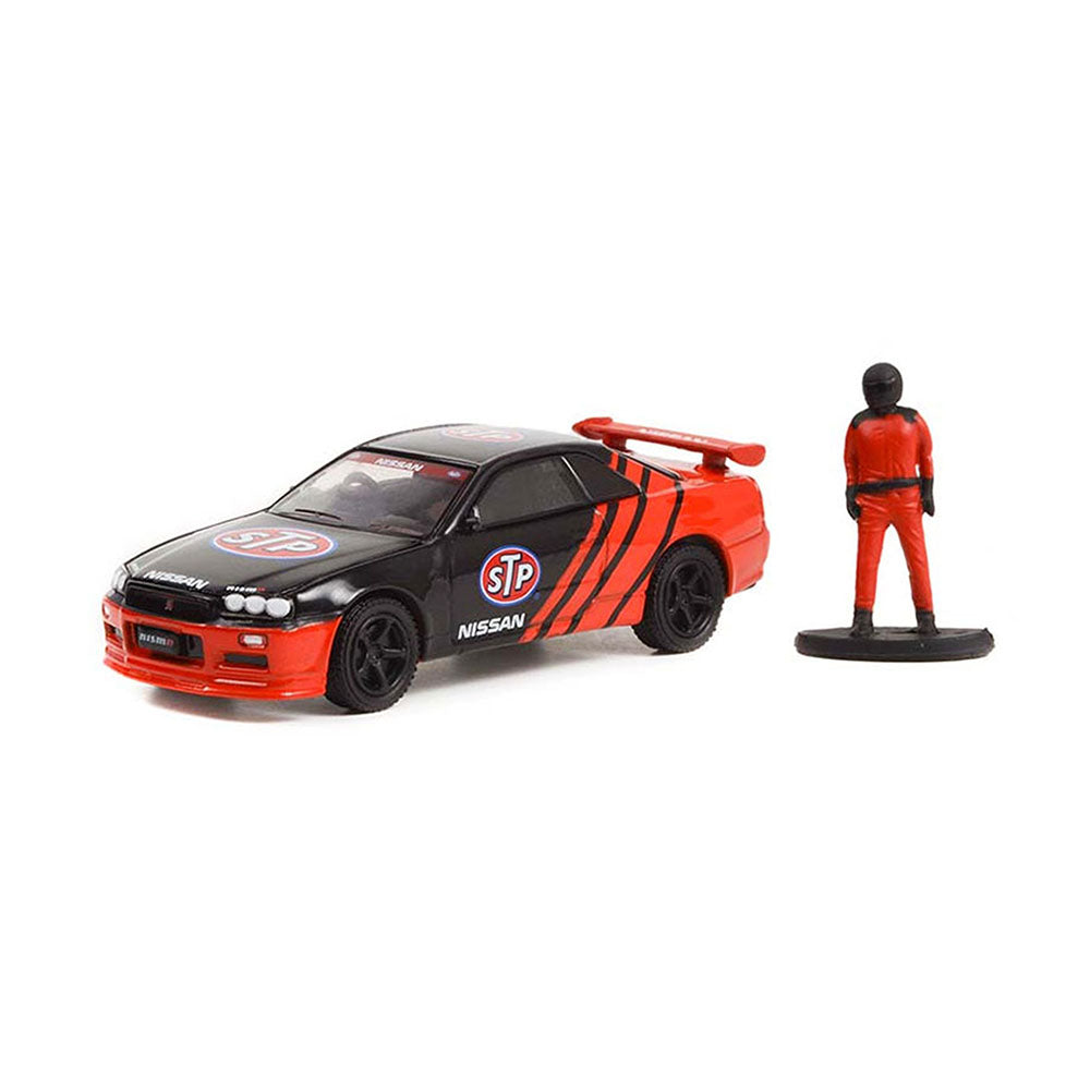 Greenlight Licensed 1:64 Scale Nissan Skyline R34 1999 Diecast Model Car Red & Black