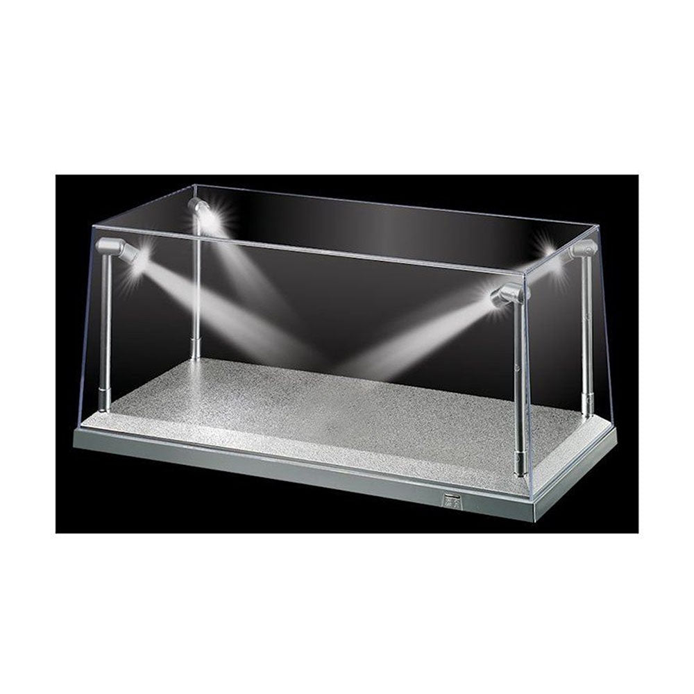 King Creation Silver LED Display Case 35.5 x 15.6 x 16CM For 1:18 Scale Car Toy