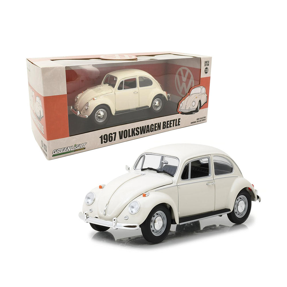 Greenlight Licensed 1:18 Scale Volkswagen Beetle Right Hand Drive 1967 Model Car White