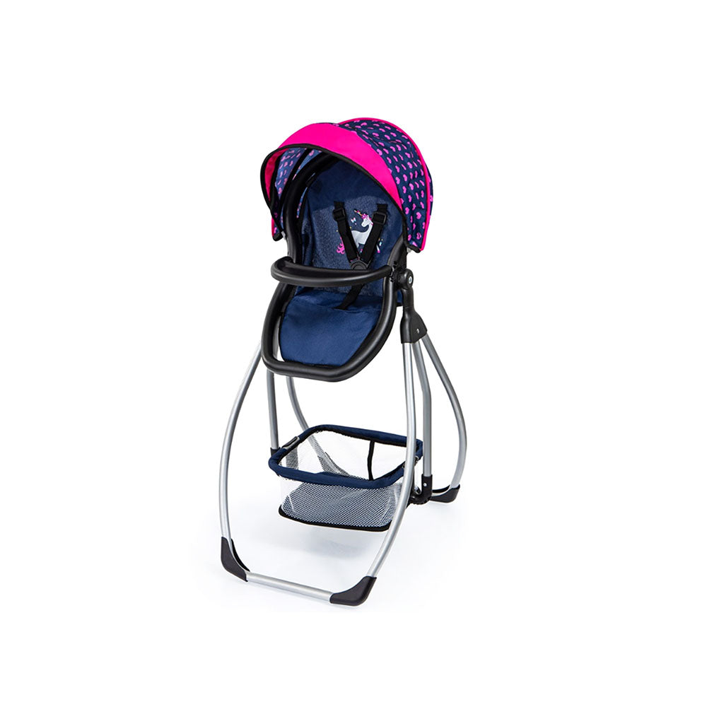 Bayer 3 in 1 Convertible High Chair Dark Blue With Pink Hearts & Unicorn