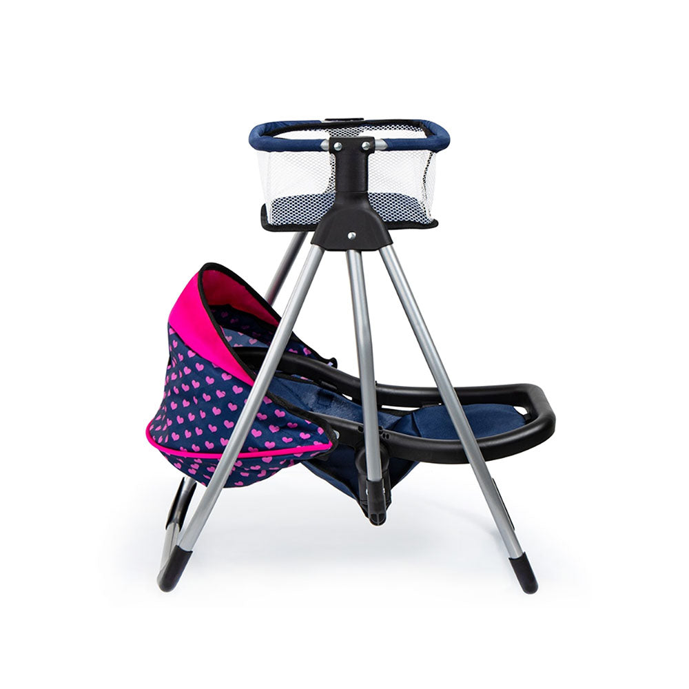 Bayer 3 in 1 Convertible High Chair Dark Blue With Pink Hearts & Unicorn