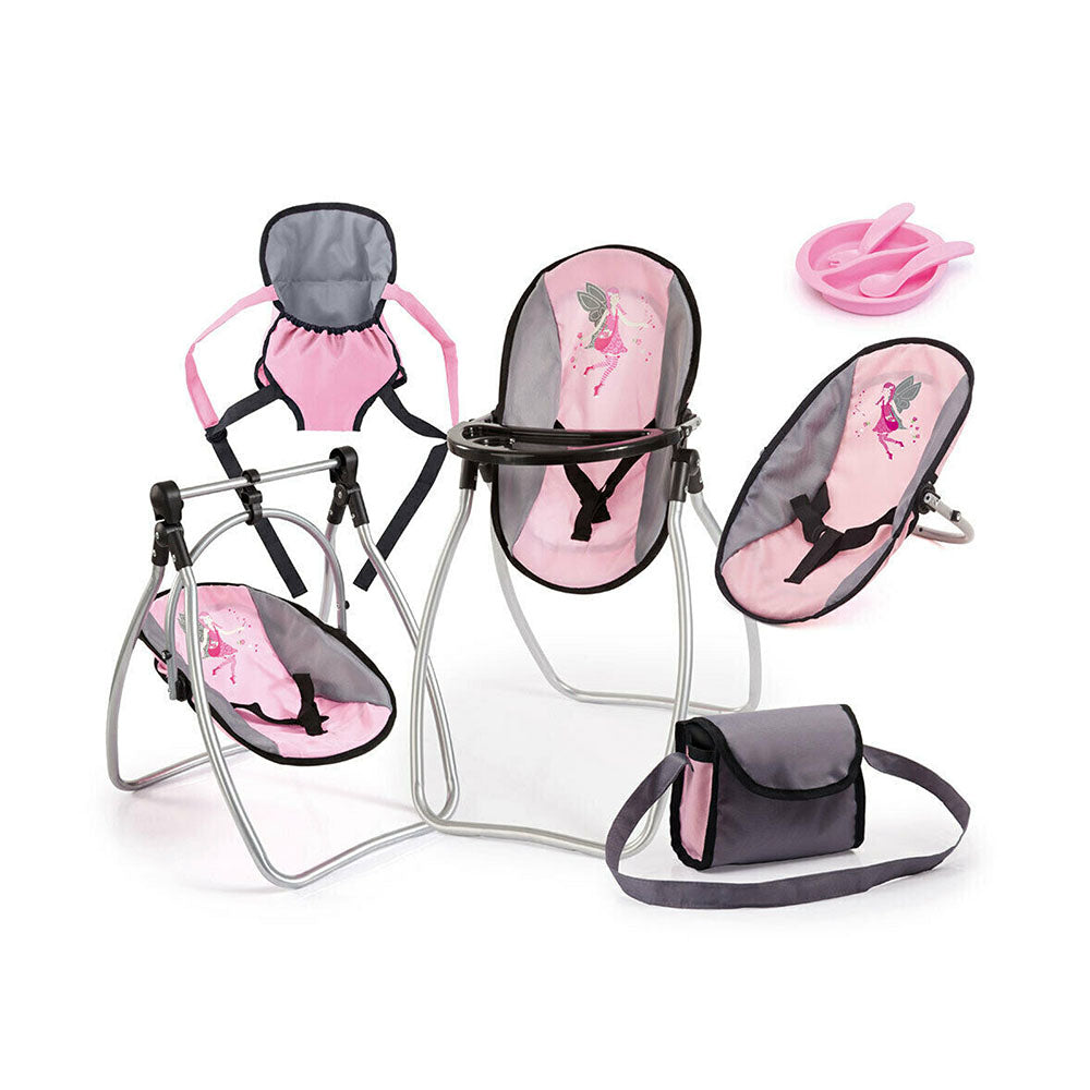 Bayer Vario 9 in 1 High Chair/Plastic Tableware/Bag Doll Accessories Play Set