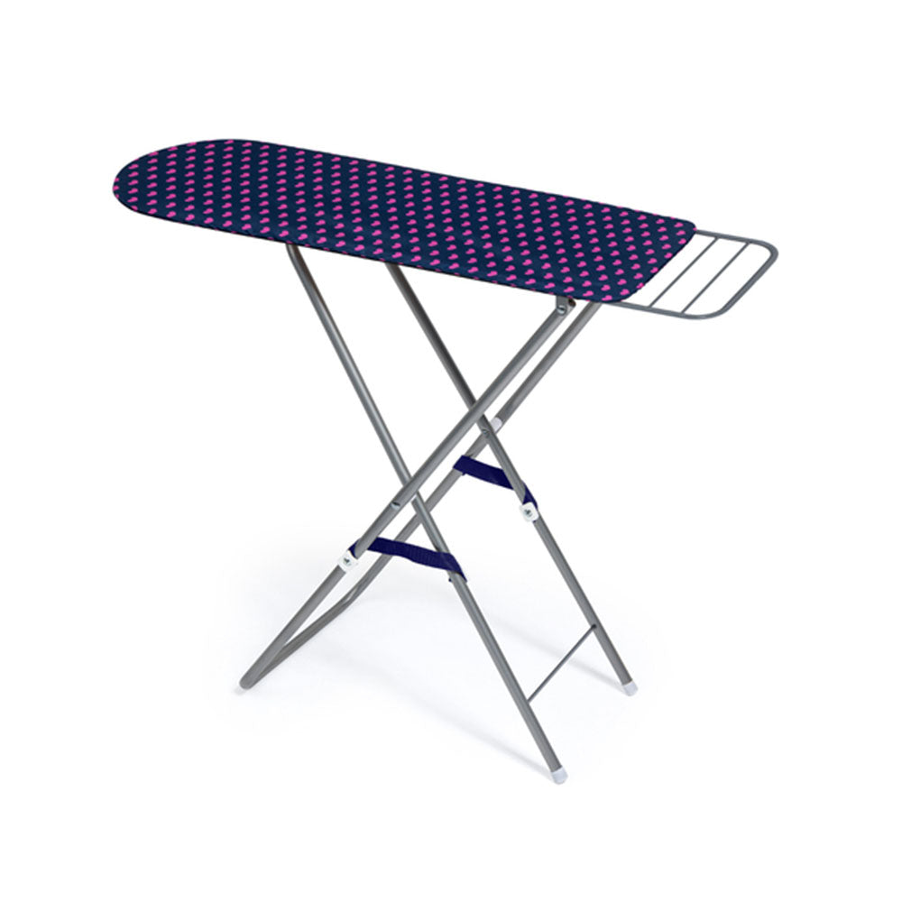 Bayer Ironing Board Dark Blue With Pink Hearts Pretend Play Toy For Kids 5y+