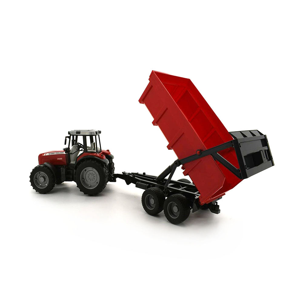 Bruder Licensed 1:16 Massey Ferguson 7480 Tractor With Tipping Trailer