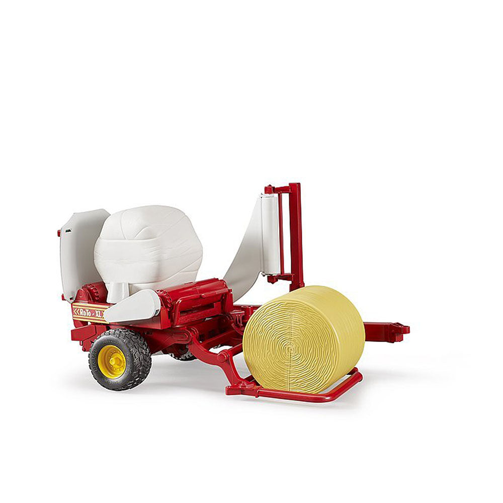 Bruder Licensed 1:16 Scale Bale Wrapper With Ochre & Black Round Bales