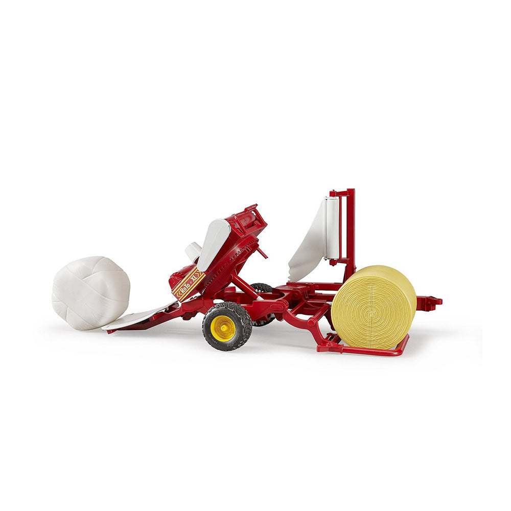Bruder Licensed 1:16 Scale Bale Wrapper With Ochre & Black Round Bales