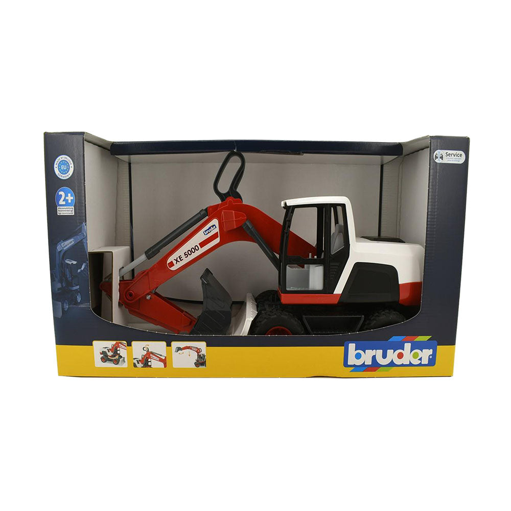 Bruder Licensed 1:16 Scale Wheeled Excavator Model Toy Red & White