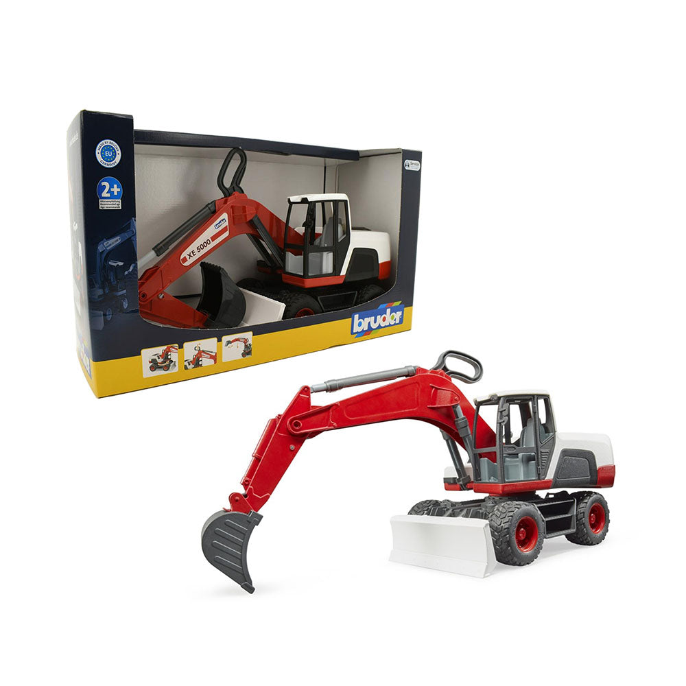Bruder Licensed 1:16 Scale Wheeled Excavator Model Toy Red & White