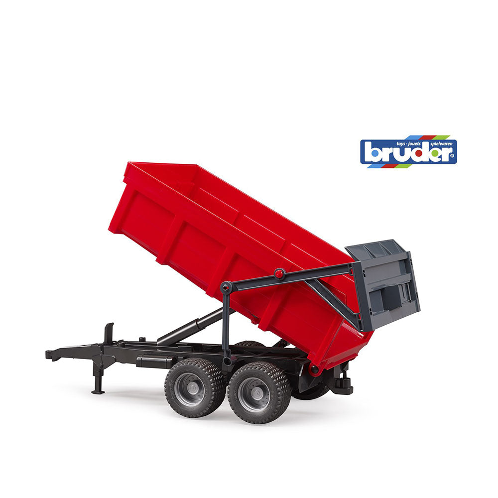 Bruder Licensed Scale 1:16 Tipping Trailer Dual Axle with Auto Tailgate Red
