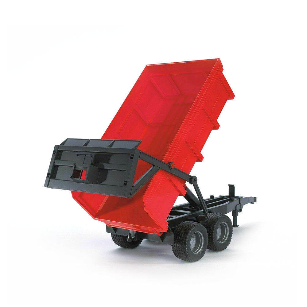 Bruder Licensed Scale 1:16 Tipping Trailer Dual Axle with Auto Tailgate Red