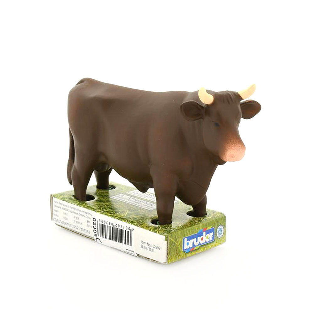 Bruder Licensed 1:16 Scale Bull Standing Model Kids Farming Toy Brown