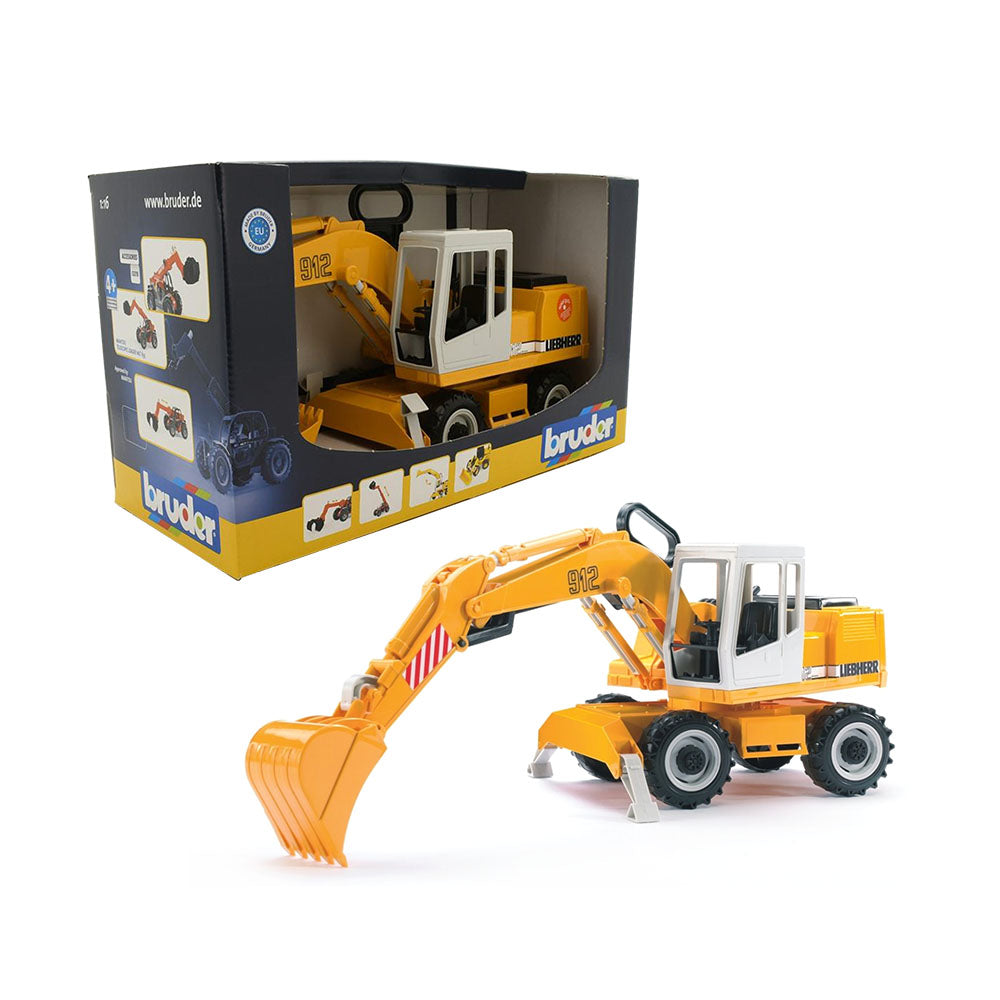Bruder Licensed 1:16 Scale Liebherr Wheeled Excavator Model Toy Orange