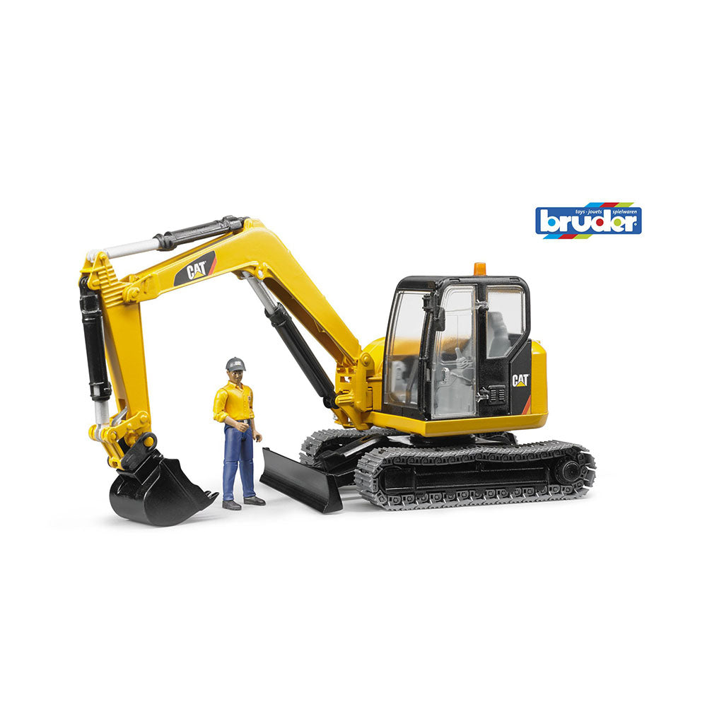 Bruder Licensed 1:16 Scale Caterpillar Mini Excavator with Worker