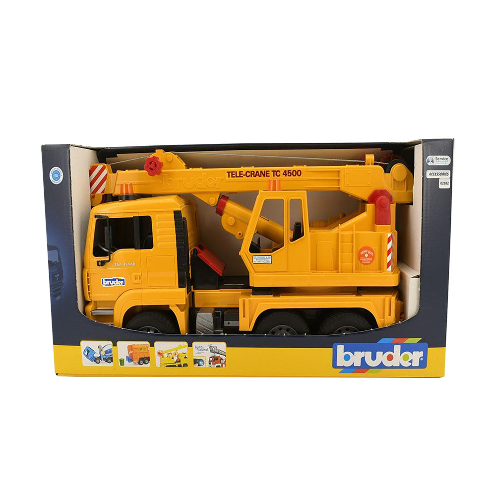 Bruder Licensed 1:16 Scale Man Tga Crane Truck Model Toy Yellow & Red