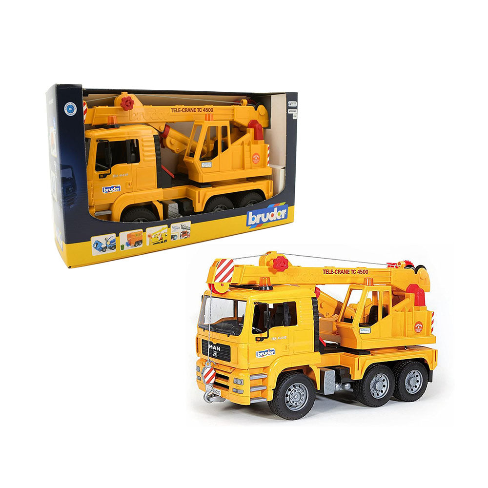 Bruder Licensed 1:16 Scale Man Tga Crane Truck Model Toy Yellow & Red