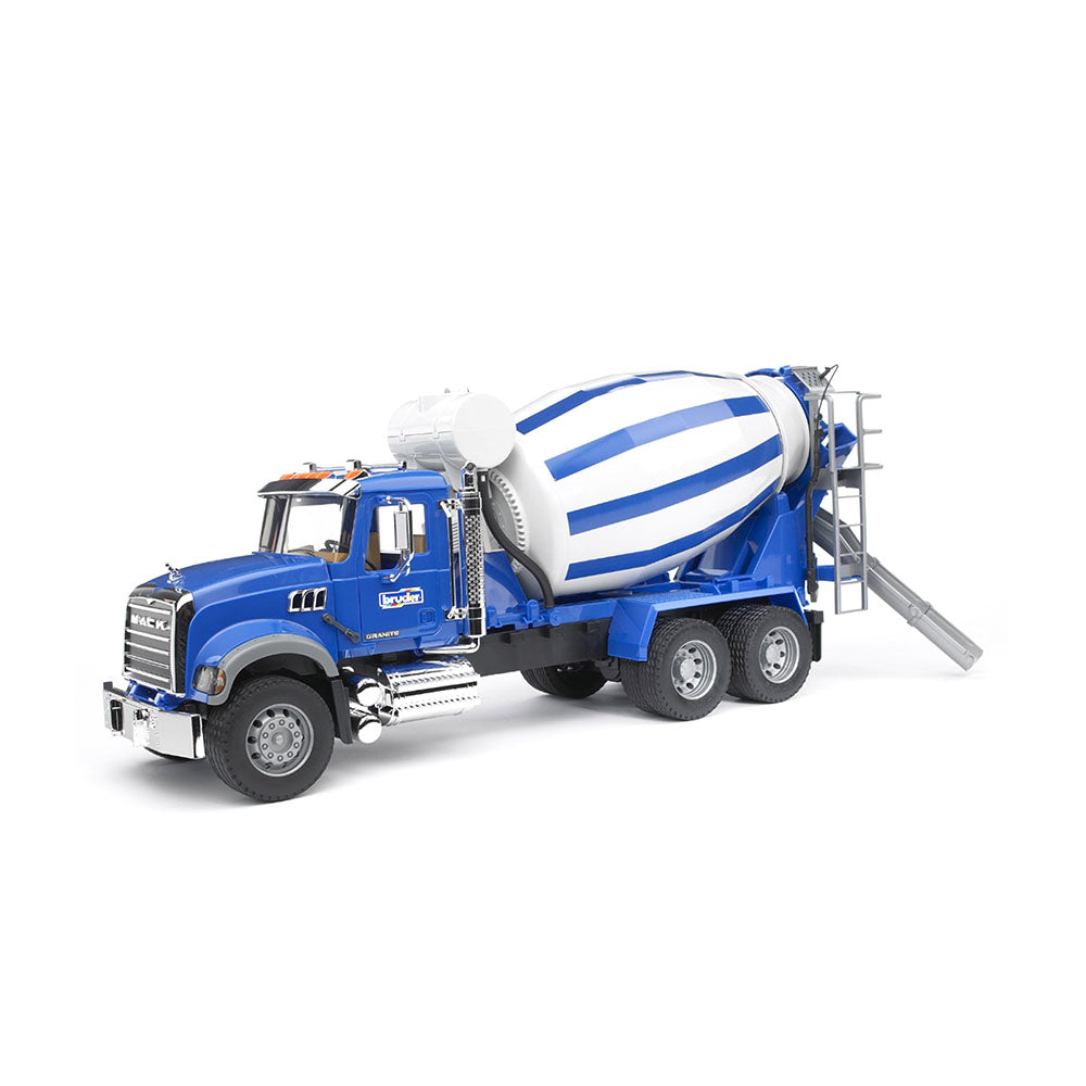 Bruder Licensed 1:16 Scale Mack Granite Cement Mixer Model Toy Blue & White