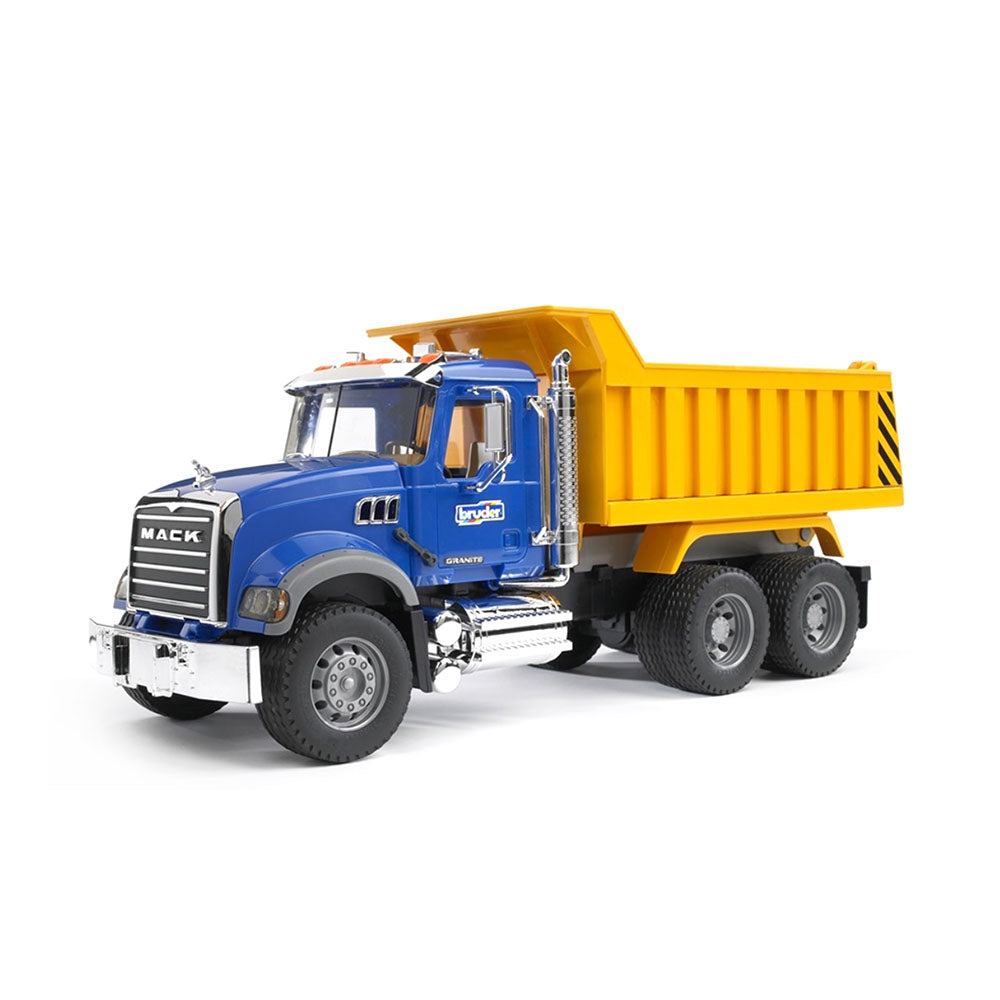 Bruder Licensed 1:16 Scale Mack Granite Tip Truck Model Toy Yellow & Blue