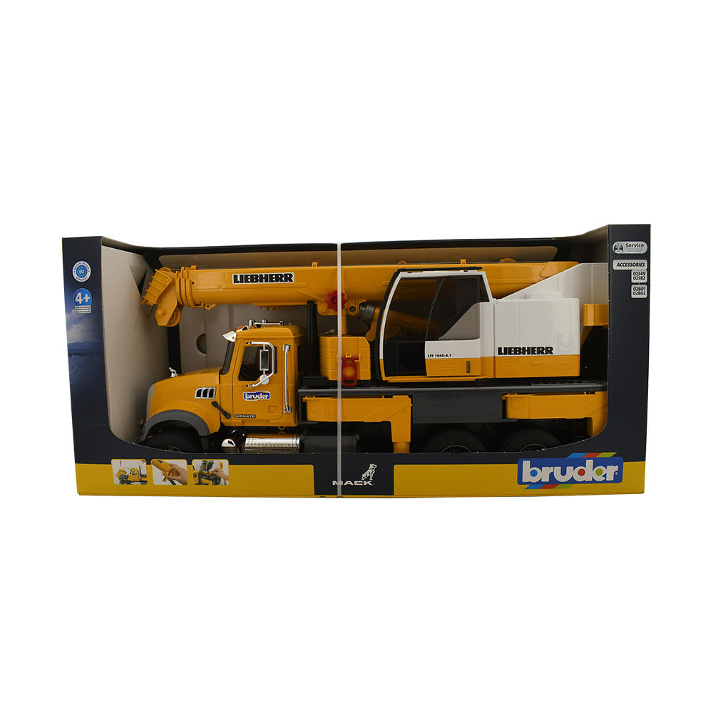Bruder Licensed 1:16 Scale Mack Granite Liebherr Crane Truck Model Toy