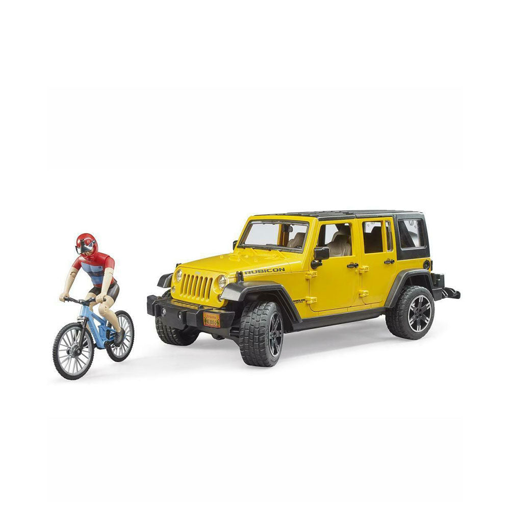 Bruder Licensed 1:16 Scale Jeep Wrangler Rubicon Unltmd 1 Mountain Bike + Cyclist