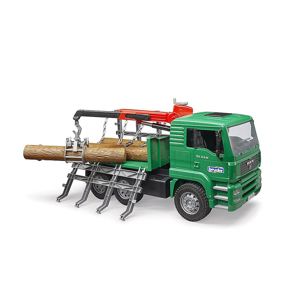 Bruder Licensed 1:16 Scale MAN TGA Timber Truck With Loading Crane & 3 Trunks Model Toy