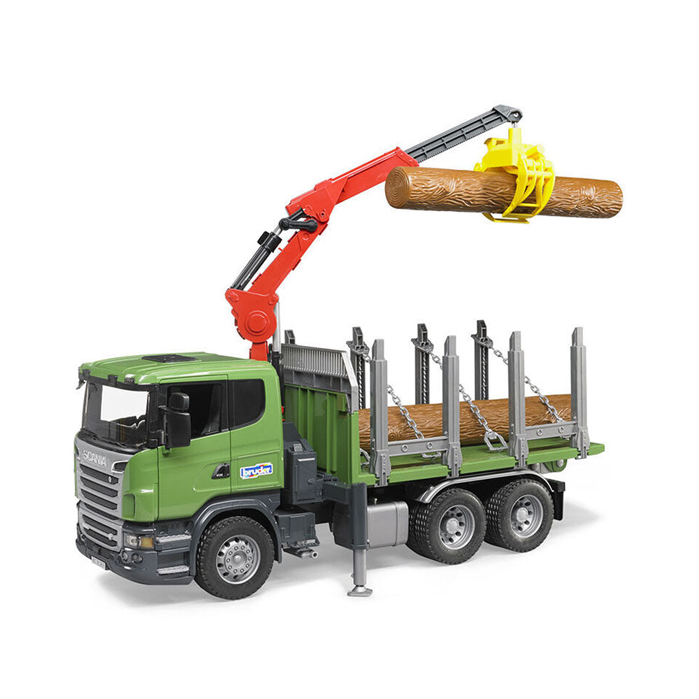 Bruder Licensed 1:16 Scale Scania R-series Timber Truck With Loading Crane & Logs Forestry Toy Model