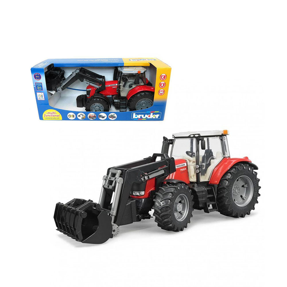Bruder Licensed 1:16 Scale Massey Ferguson 7600 Tractor With Front End Loader Model Toy