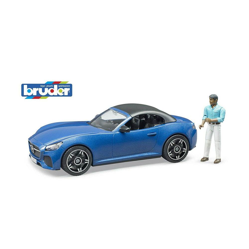 Bruder Licensed 1:16 Scale Roadster With Driver Model Toy Car With Removable Roof 03481