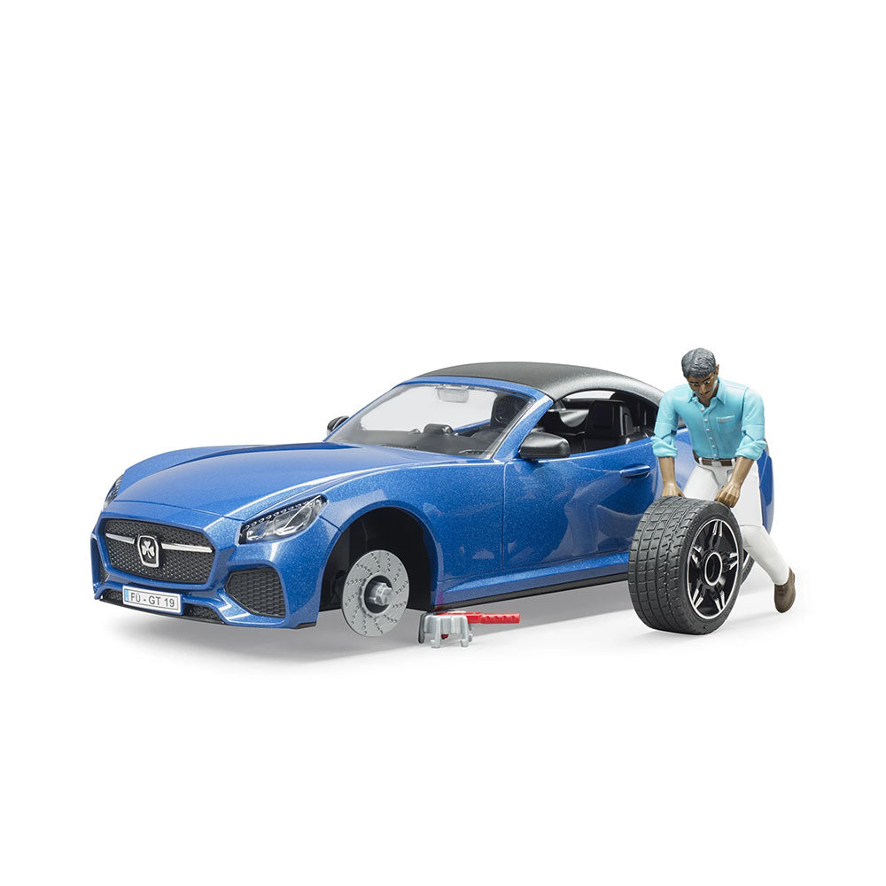 Bruder Licensed 1:16 Scale Roadster With Driver Model Toy Car With Removable Roof 03481