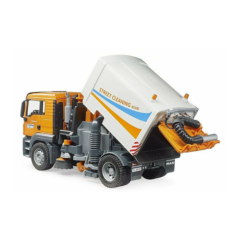Bruder Licensed 1:16 MAN TGS Street Sweeper Truck Model With 2 Rotating Round Brushes