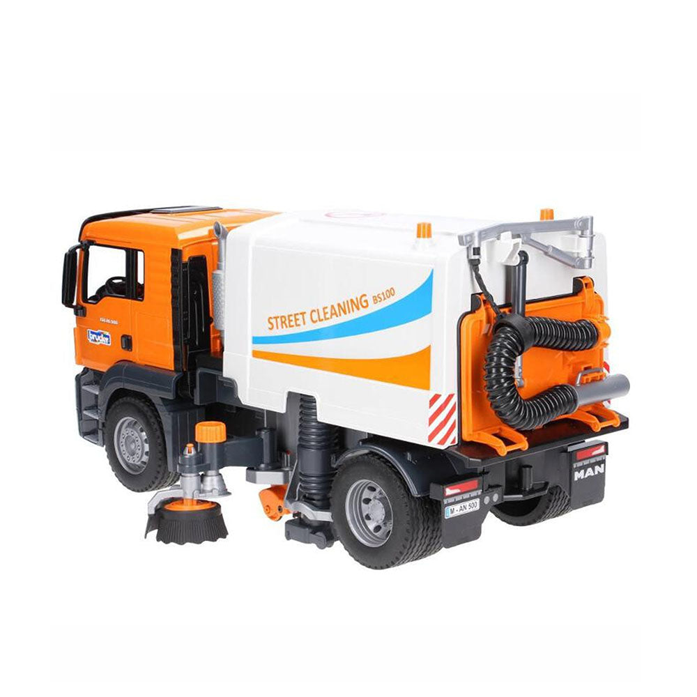 Bruder Licensed 1:16 MAN TGS Street Sweeper Truck Model With 2 Rotating Round Brushes