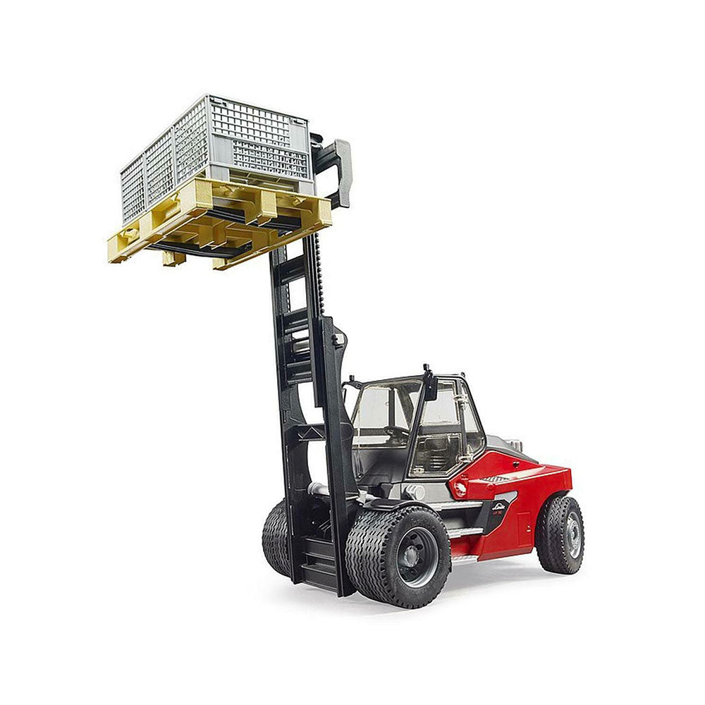 Bruder Licensed 1:16 Scale Linde HT160 Fork Lift With Pallet & 3 Cages Model Toy
