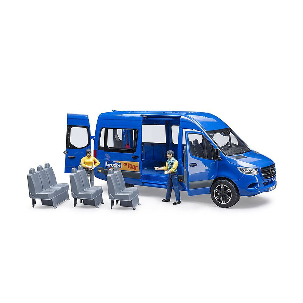 Bruder Licensed 1:16 Scale MB Sprinter Transfer Mini-Bus and 2 Figures Model Home Decoration
