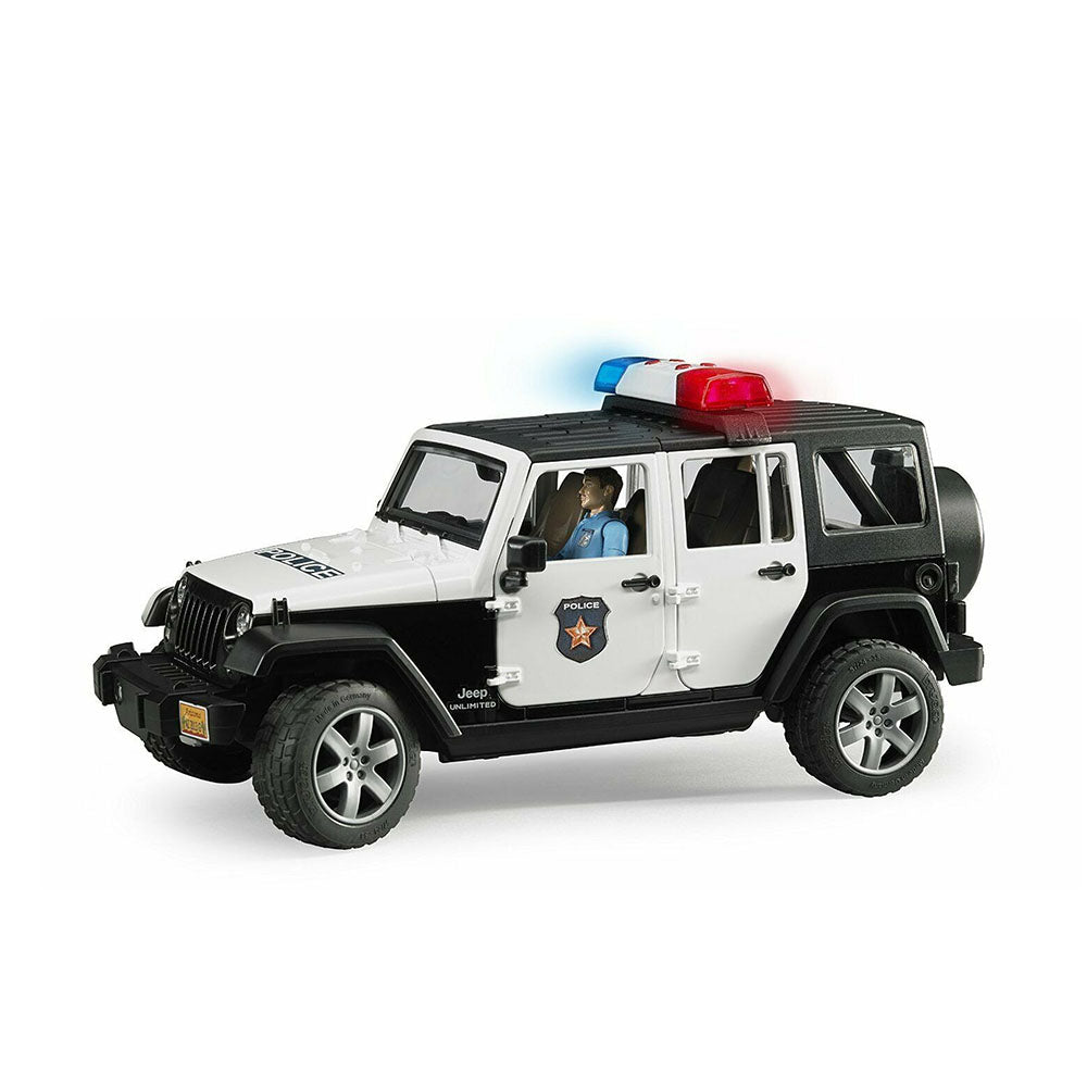 Bruder Licensed 1:16 Scale Jeep Wrangler Rubicon Police Vehicle With Policeman & Accessories Model Toy