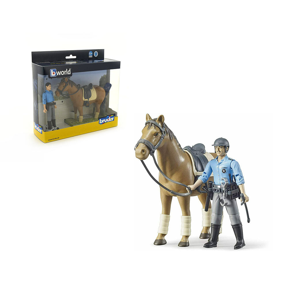 Bruder Licensed 1:16 Scale Police Horse With Mounted Policeman 62507 Children Kids Toy