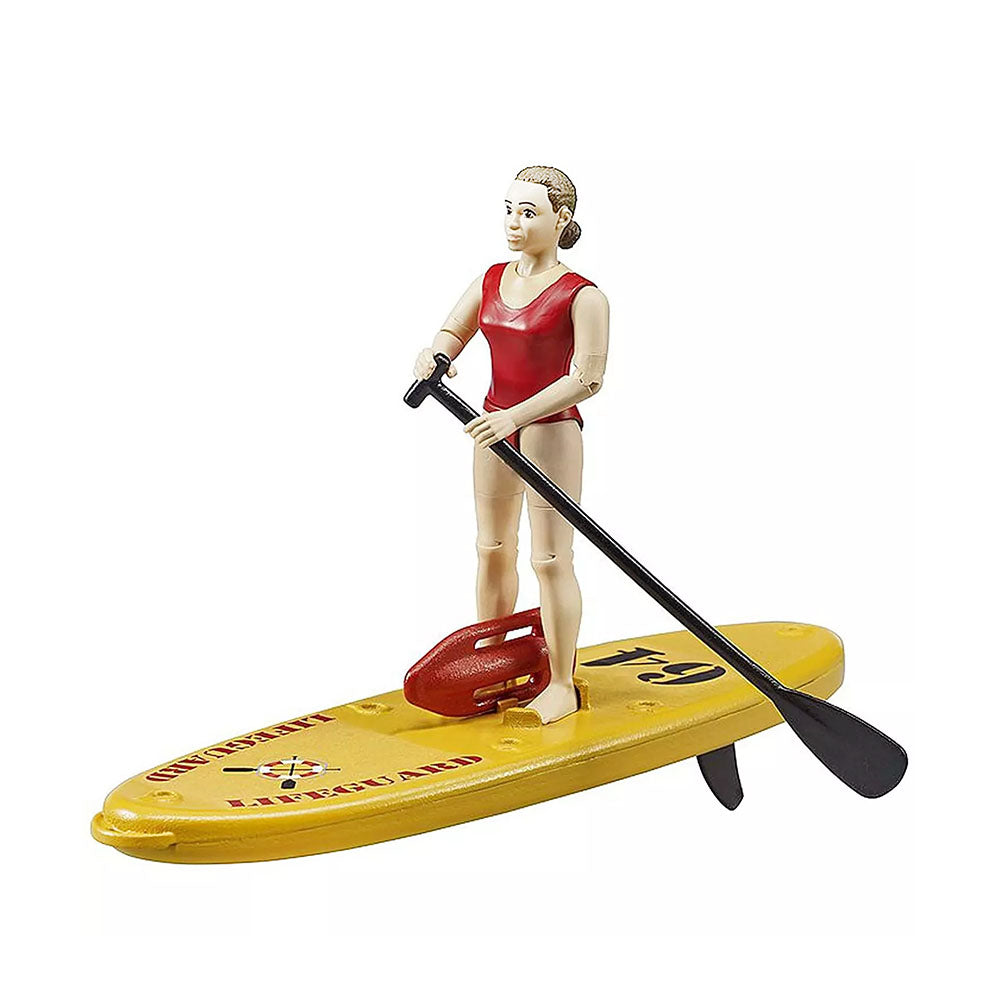 Bruder Licensed 1:16 Scale Life Guard with Stand Up Paddle Board Model 