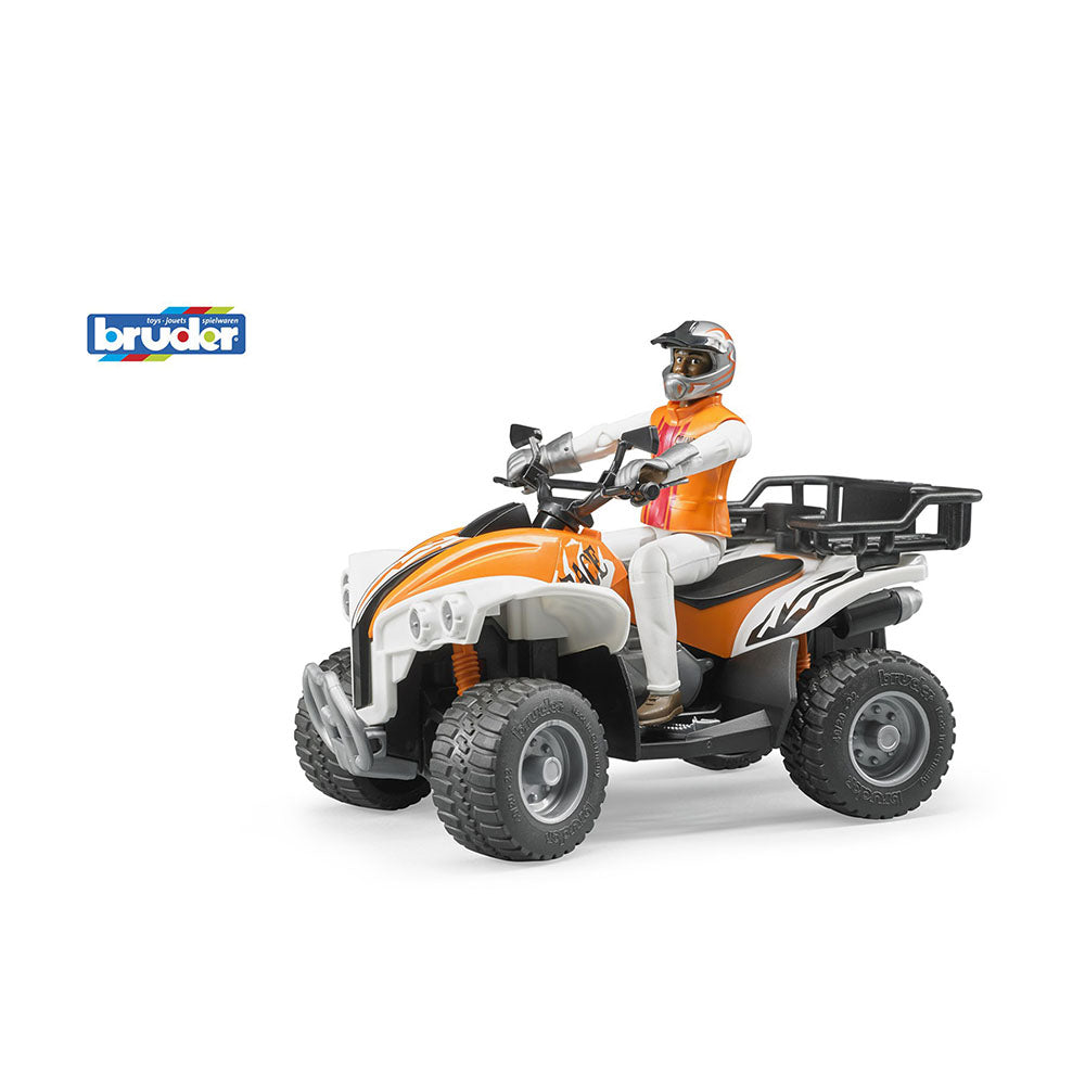 Bruder Licensed 1:16 Scale Bworld Quad with Driver With 4 Steel Strings And Tread Tyres