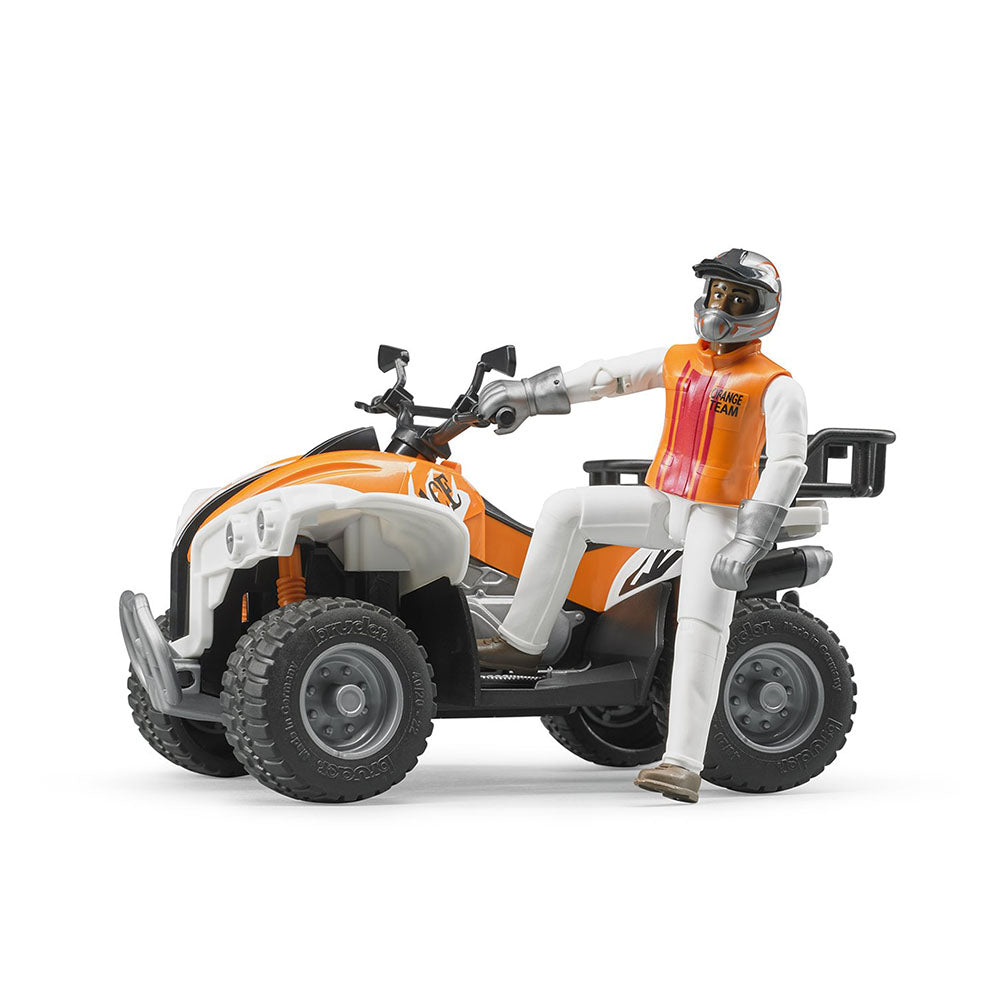 Bruder Licensed 1:16 Scale Bworld Quad with Driver With 4 Steel Strings And Tread Tyres