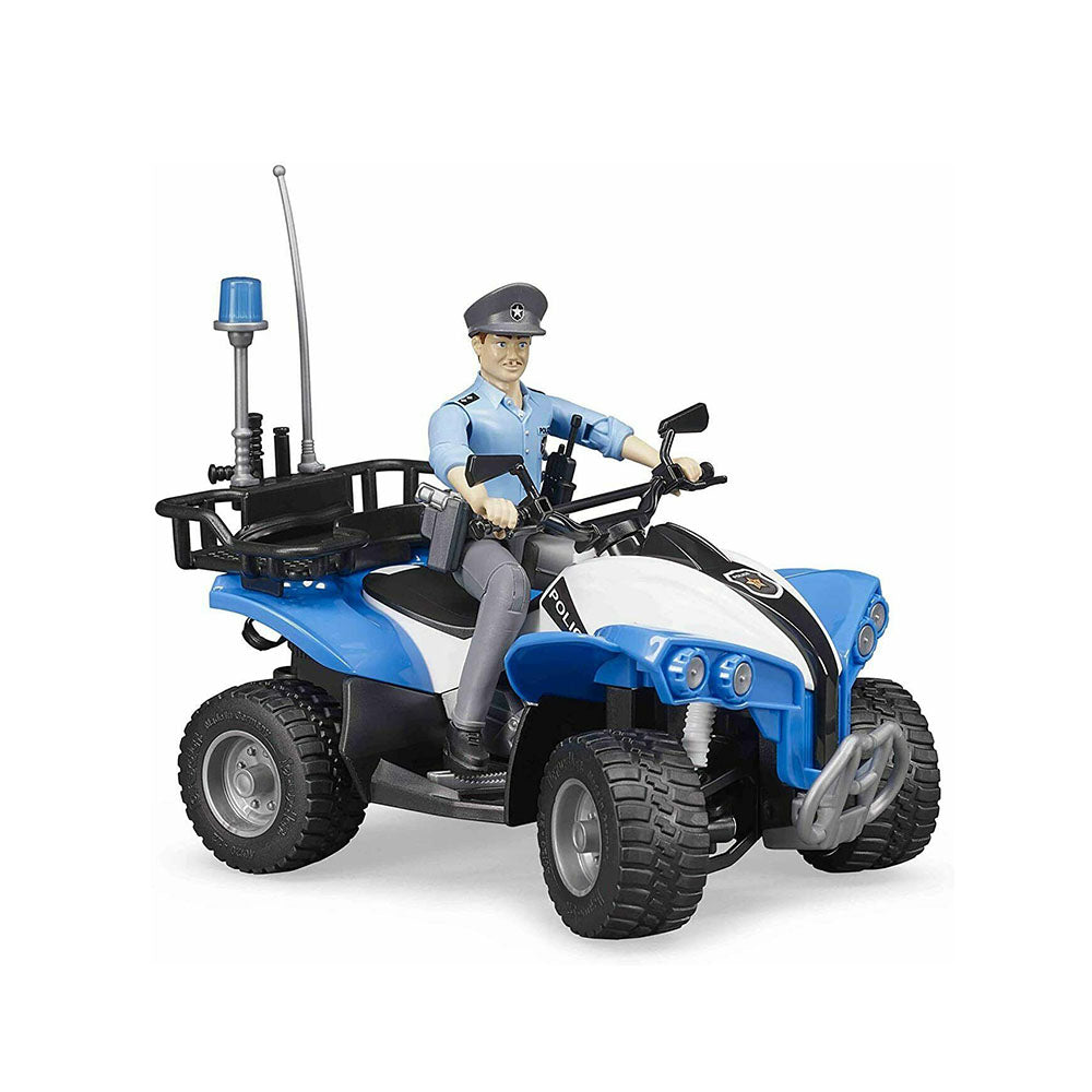 Bruder Licensed 1:16 Scale High Detailed Replica Bworld Police Quad Bike With Policeman