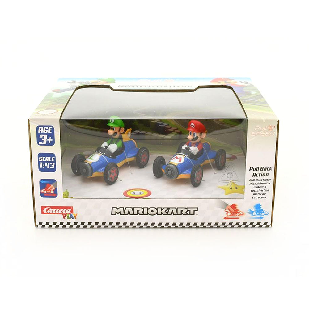 Carrera Licensed 1:43 Scale P&S Mario Kart Twin Pack Mach 8 Mario & Luigi Model Toy