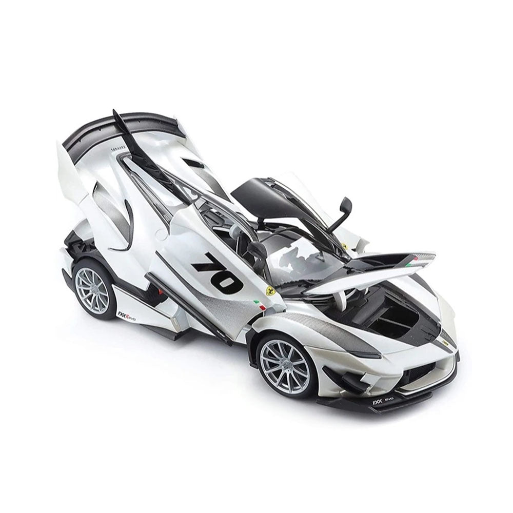 Bburago Licensed 1:18 Scale Ferrari R&P FXX K EVO #70 Diecast Model White