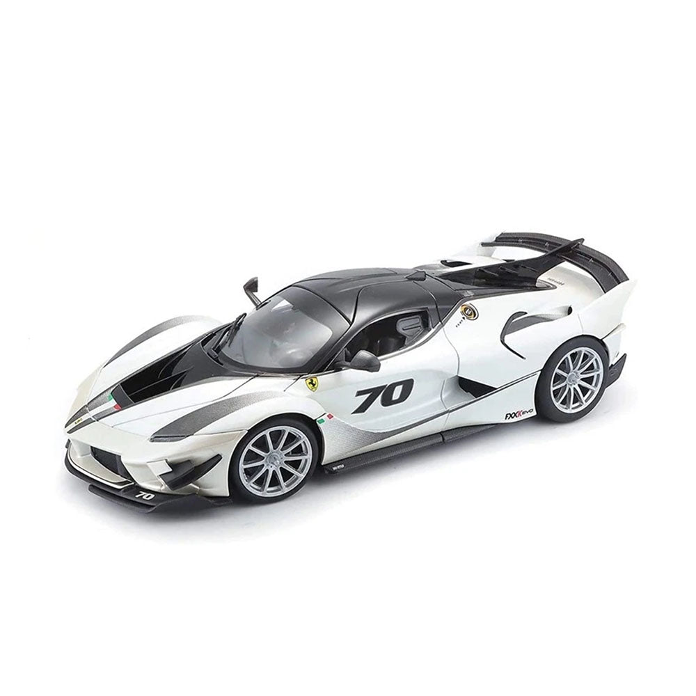 Bburago Licensed 1:18 Scale Ferrari R&P FXX K EVO #70 Diecast Model White