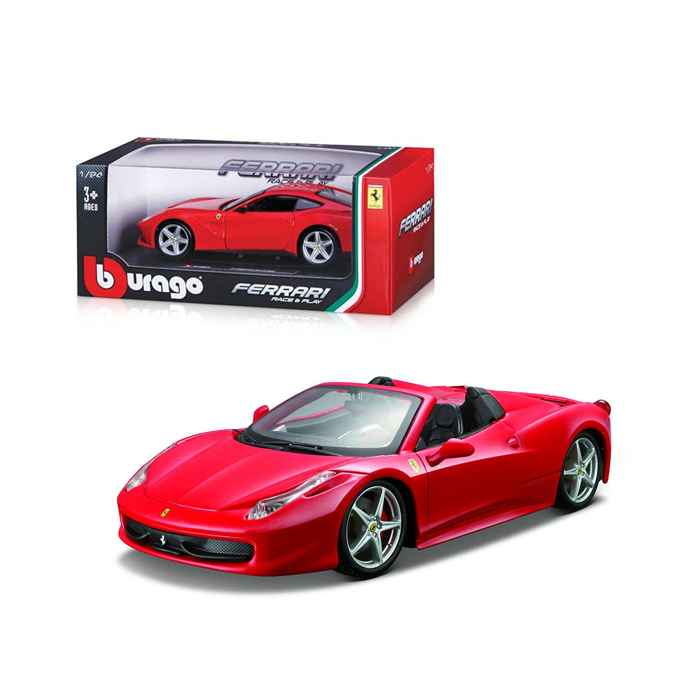 Bburago Licensed 1:24 Scale Ferrari R&P 458 Spider Red Diecast Model Car