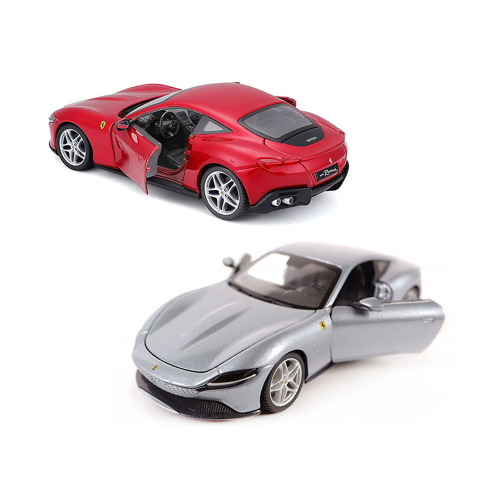 Bburago Licensed 1:24 Ferrari R & P Roma Diecast Model Toy Silver and Red 2 Color Available