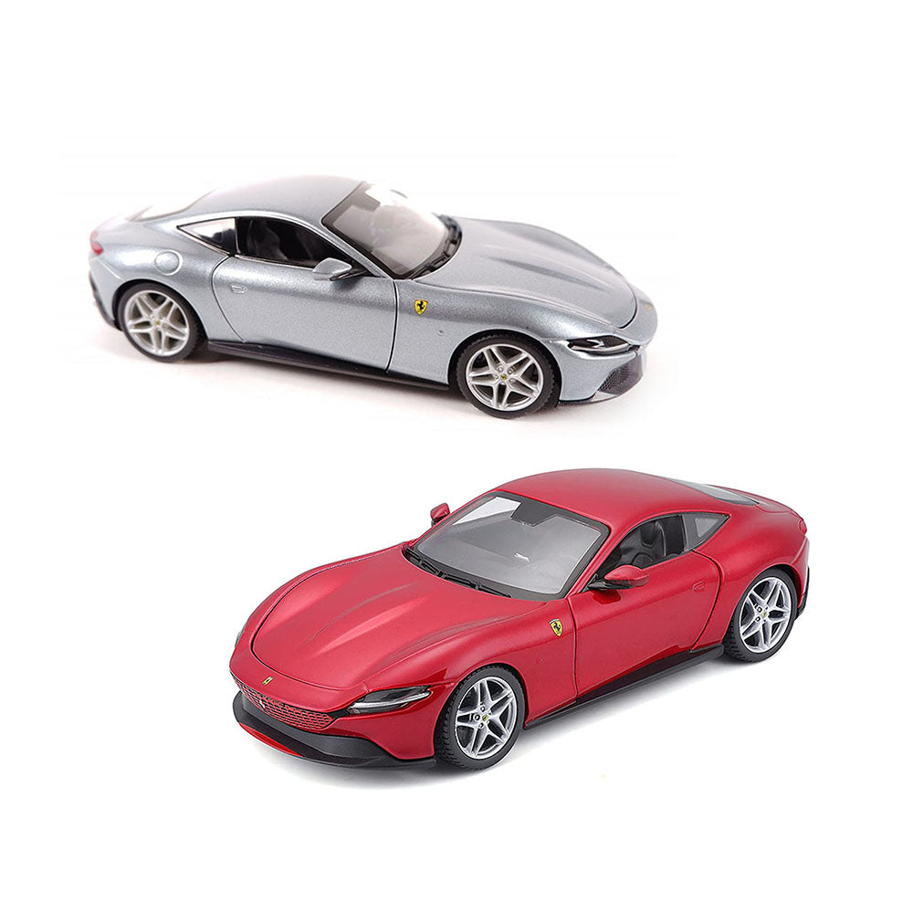 Bburago Licensed 1:24 Ferrari R & P Roma Diecast Model Toy Silver and Red 2 Color Available