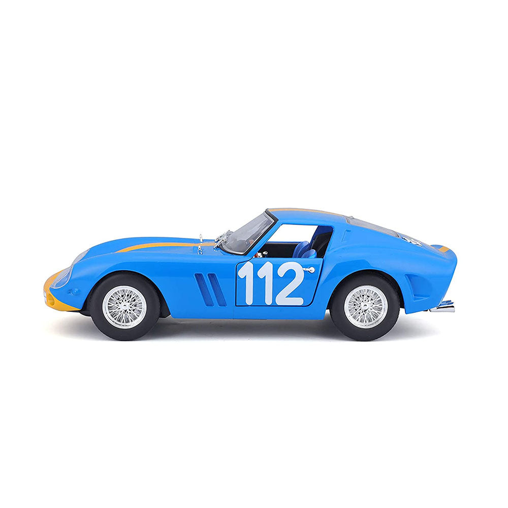Bburago Licensed 1:24 Scale Ferrari Racing 250 GTO #112 Diecast Model Car Blue