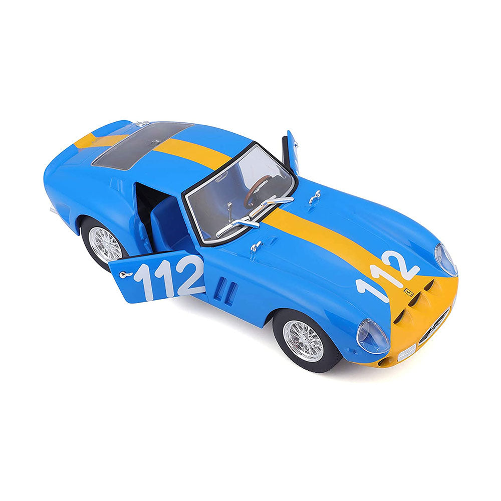 Bburago Licensed 1:24 Scale Ferrari Racing 250 GTO #112 Diecast Model Car Blue