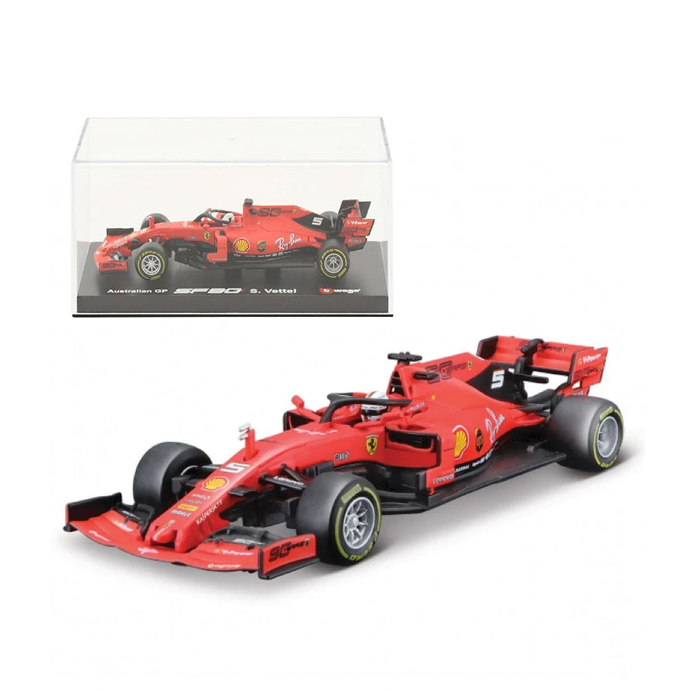 Bburago Licensed 1:43 Scale Racing F-1 SF 90 2019 & Driver Vettel With Acrylic Display Box Model
