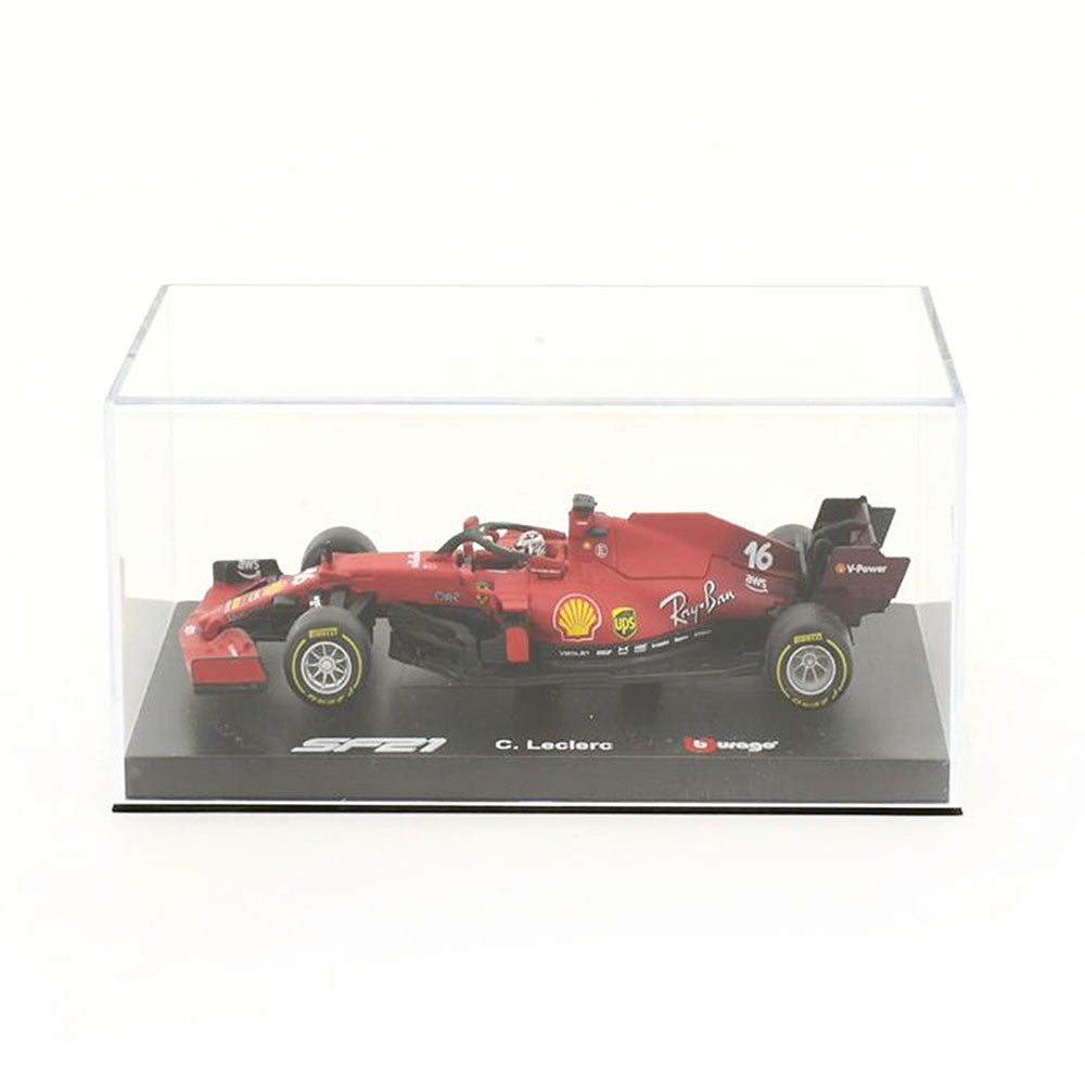 Bburago Licensed 1:43 Scale F1 SF21 GP With Driver Leclerc #16 Racing 2021 Diecast Model Car