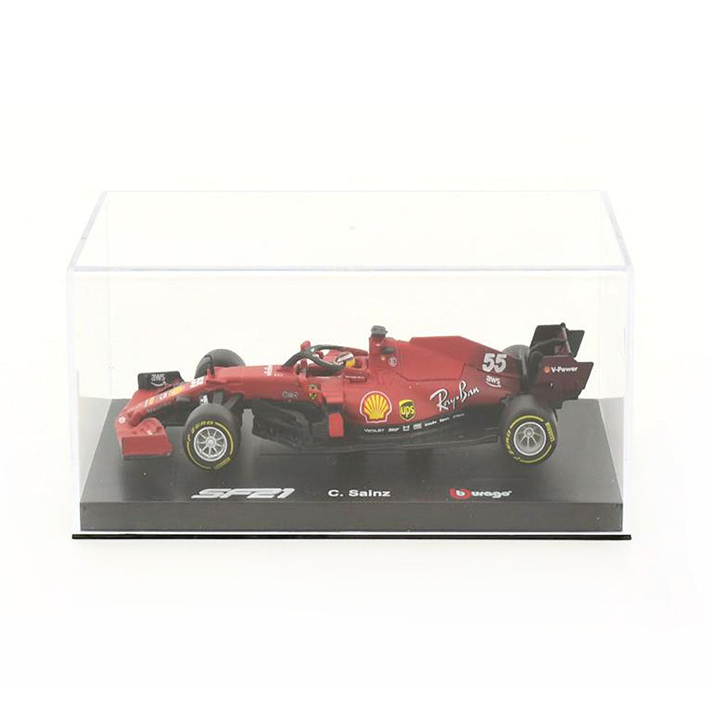 Bburago Licensed 1:43 Scale F1 SF21 GP With Driver Sainz #55 Racing 2021 Diecast Model Car